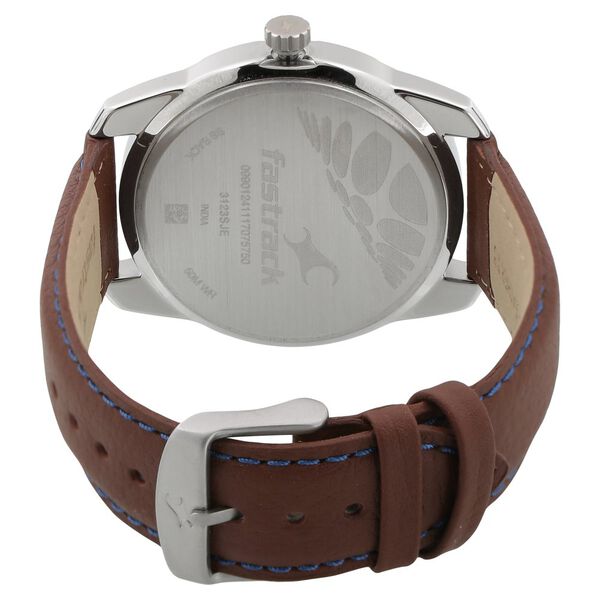 Fastrack All Nighters Quartz Analog with Date Black Dial Leather Strap Watch for Guys - image number 3