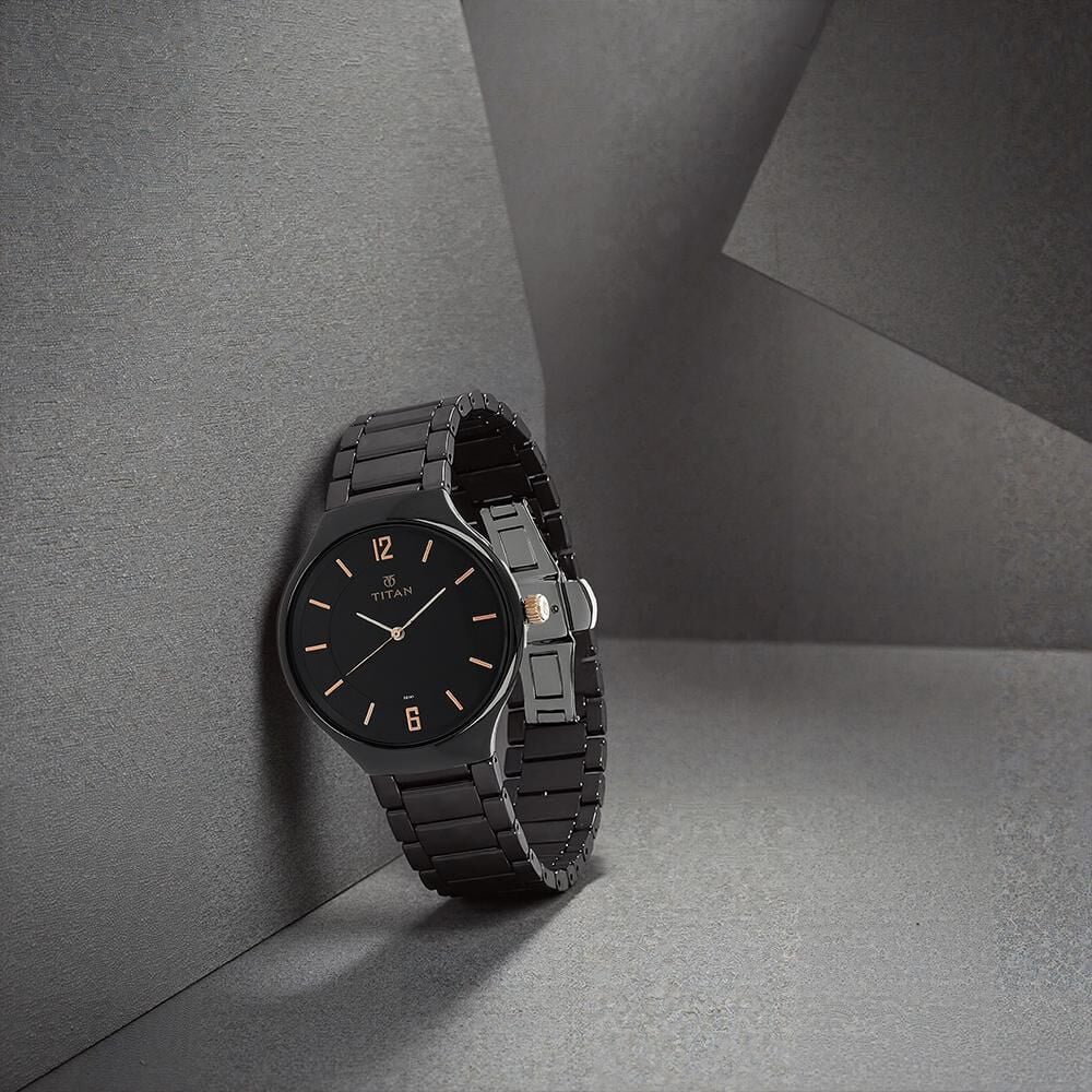 Titan Quartz Analog Black Dial Ceramic Strap Watch for Men-image-21