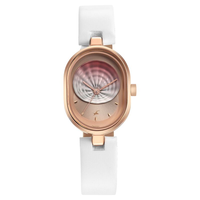 Fastrack Uptown Retreat Quartz Analog Pink Dial Leather Strap Watch for Girls - image number 2