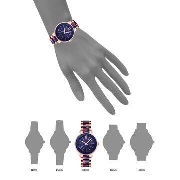 Anne Klein Quartz Analog Blue Dial Multicoloured Plastic Strap Watch For Women