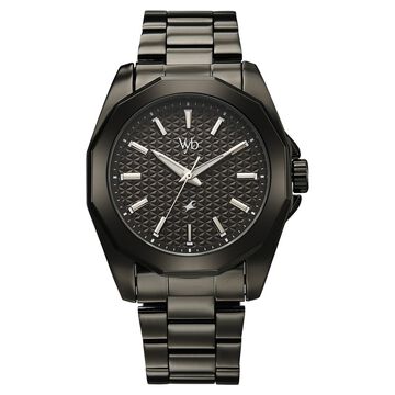 Vyb Challenger By Fastrack Quartz Analog Grey Dial Grey Stainless Steel Strap Watch For Guys