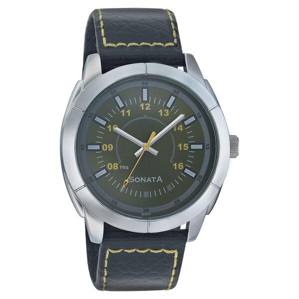 Sonata Quartz Analog Green Dial Strap Watch for Men - image number 0