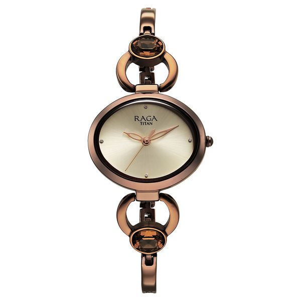 Titan Raga Viva Quartz Analog Champagne Dial Metal Strap Watch for Women - image number 1