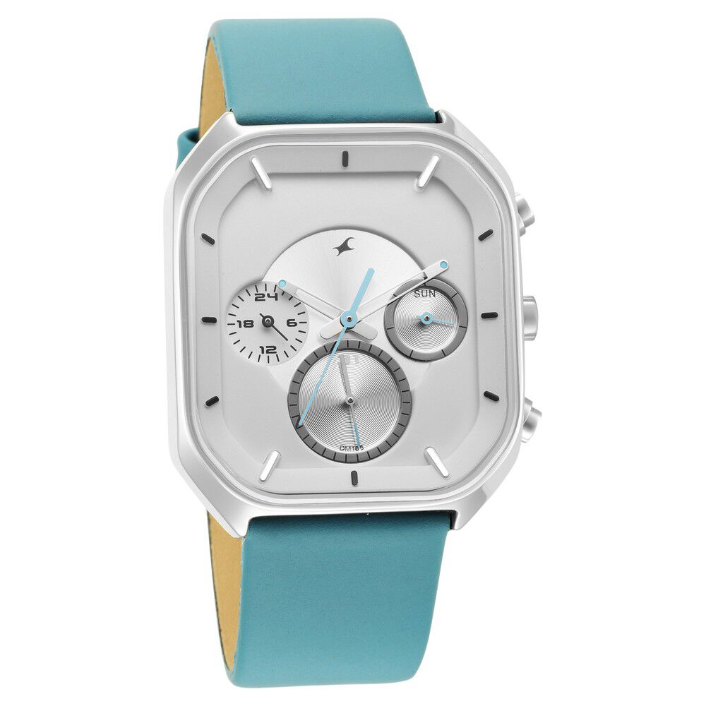 Buy Online Fastrack After Dark Quartz Analog with Date White Dial Leather Strap Watch for Guys ns3270sl02 Titan
