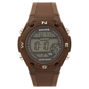 SF Digital Dial Brown Plastic Strap Watch for Men