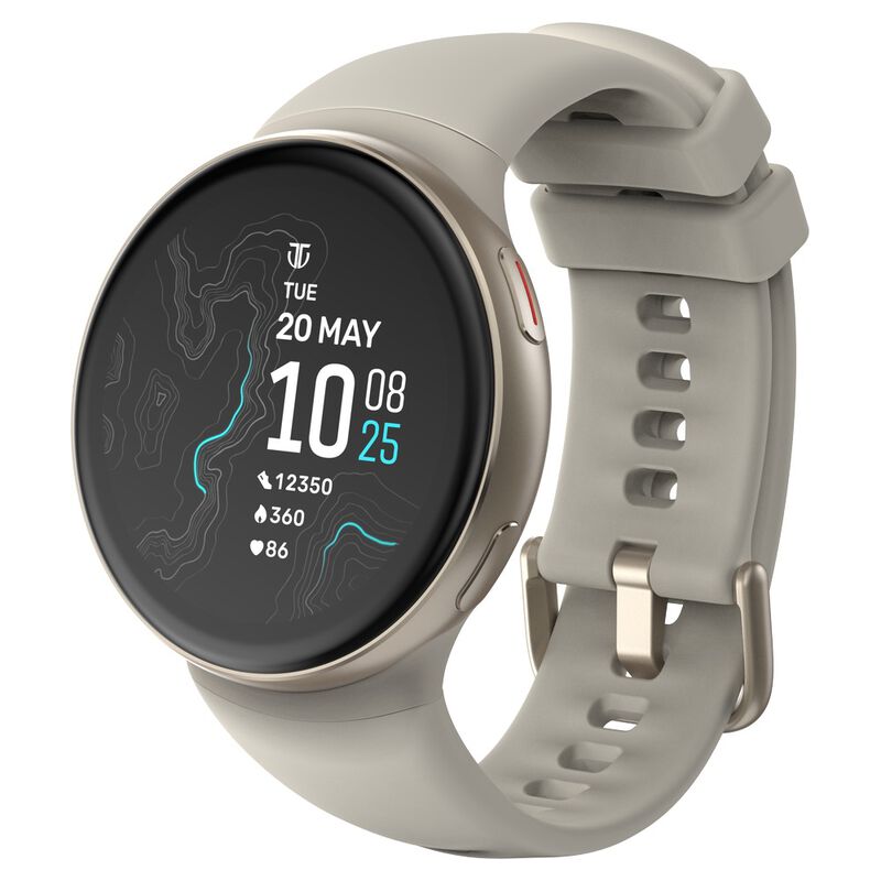 Titan Celestor Swift GPS Smartwatch with Advanced Badminton Mode, Zone Based Training ,AI Brief & Titan Q-Beige
