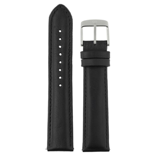 20 mm Black Genuine Leather Strap for Men - image number 0