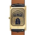 Titan Nebula Amer Stone 18 KT Gold Quartz Analog Aventurine Dial Blue Leather Strap Watch For Men - image number 6