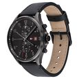 Tommy Hilfiger Quartz Multifunction Black Dial Leather Strap Watch for Men - image number 1