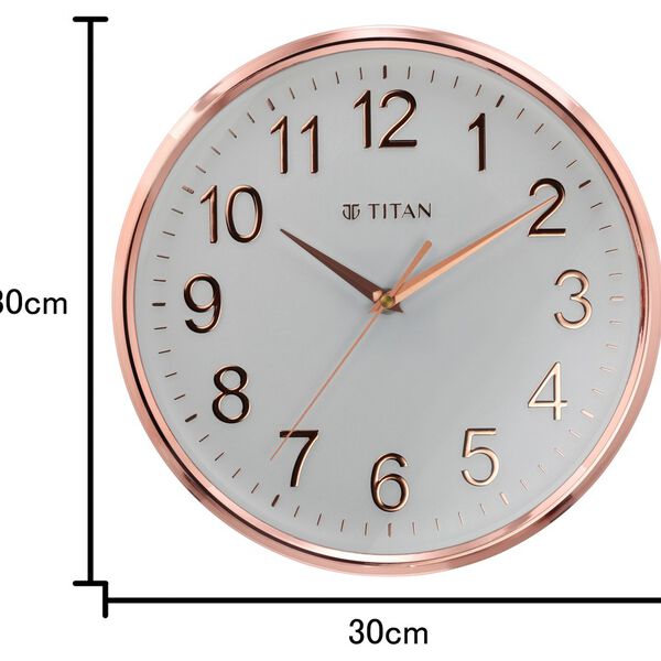 Titan Classic White Metallic Finish Wall Clock with Silent Sweep Technology - 30 cm x 30 cm (Medium) - image number 5