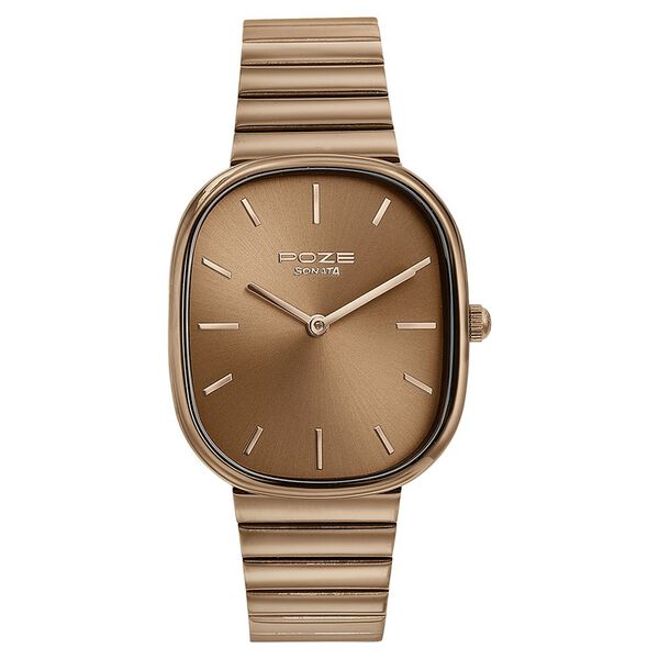 Sonata Poze Quartz Analog Brown Dial Mesh Strap Watch for Women - image number 1