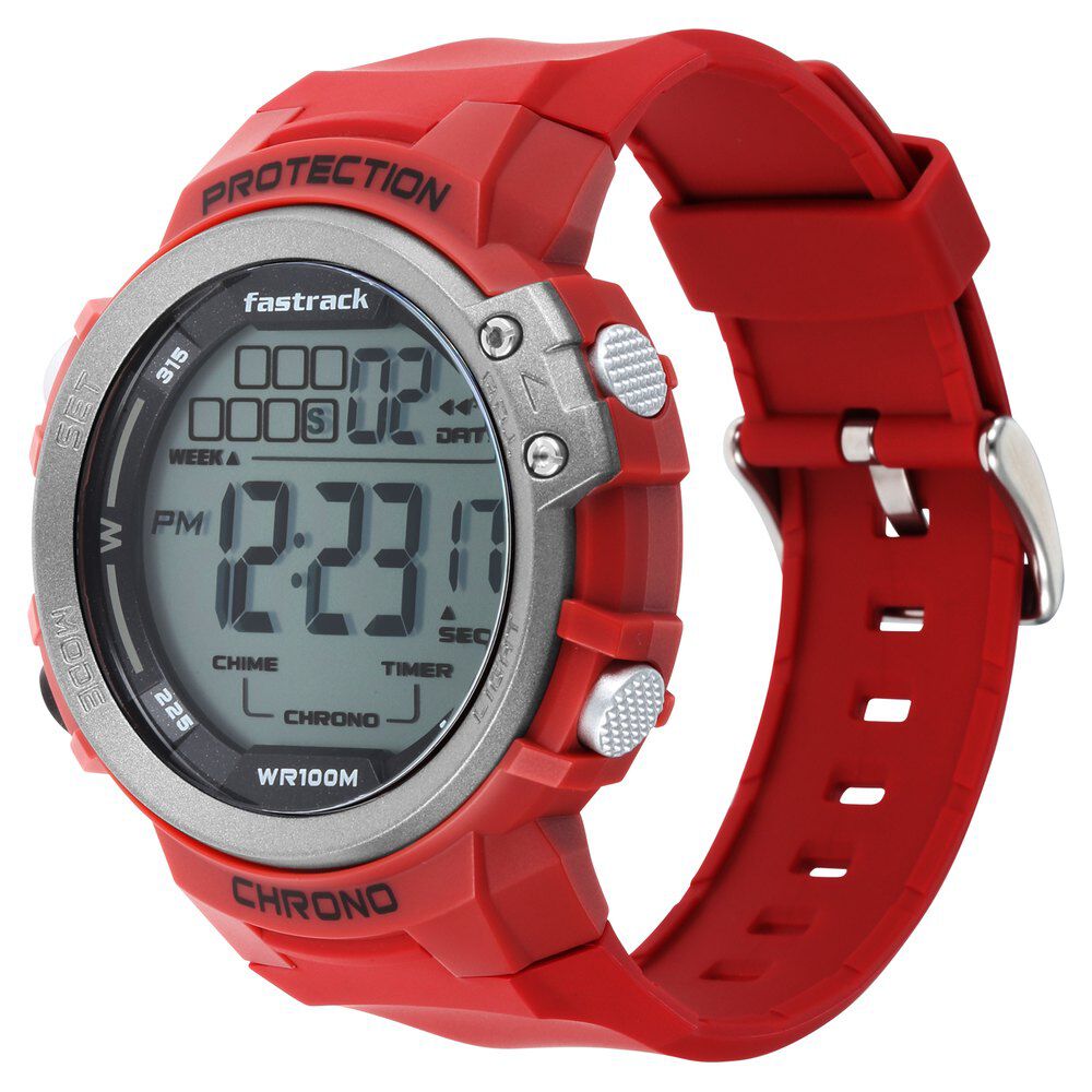Buy Online Fastrack Streetwear Digital Grey Dial Silicone Strap
