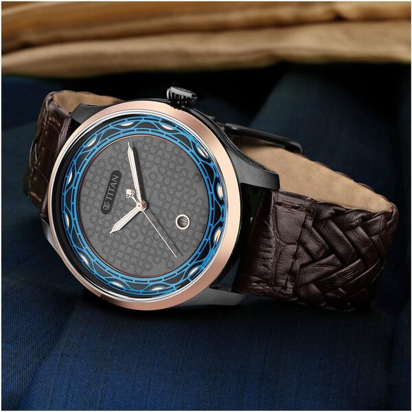 Titan Wedding Grey Dial Analog with Date Leather Strap watch for Men - image number 1