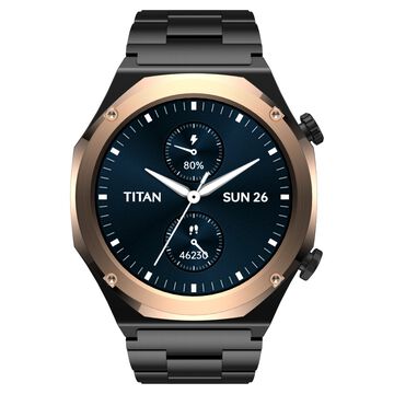 Titan Maestro Premium Metal Smartwatch with All SS construction, SingleSync BT Calling, Functional Crown