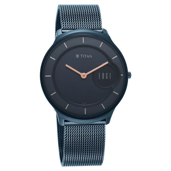 Titan Edge Slim Stainless Steel Blue Dial Analog Watch for Men - image number 0