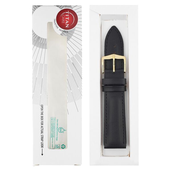 20 mm Black Genuine Leather Straps for Men - image number 5