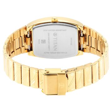 Titan Karishma Quartz Analog with Date Champagne Dial Stainless Steel Strap Watch for Men