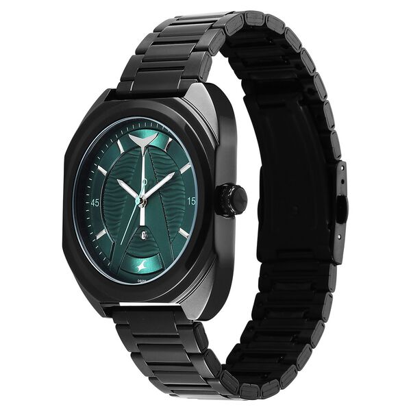 Fastrack Oceanyx Quartz Analog with Date Green Dial Black Strap Watch For Guys - image number 4