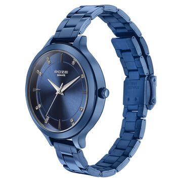 Sonata Poze Quartz Analog Blue dial Metal Strap Watch for Women