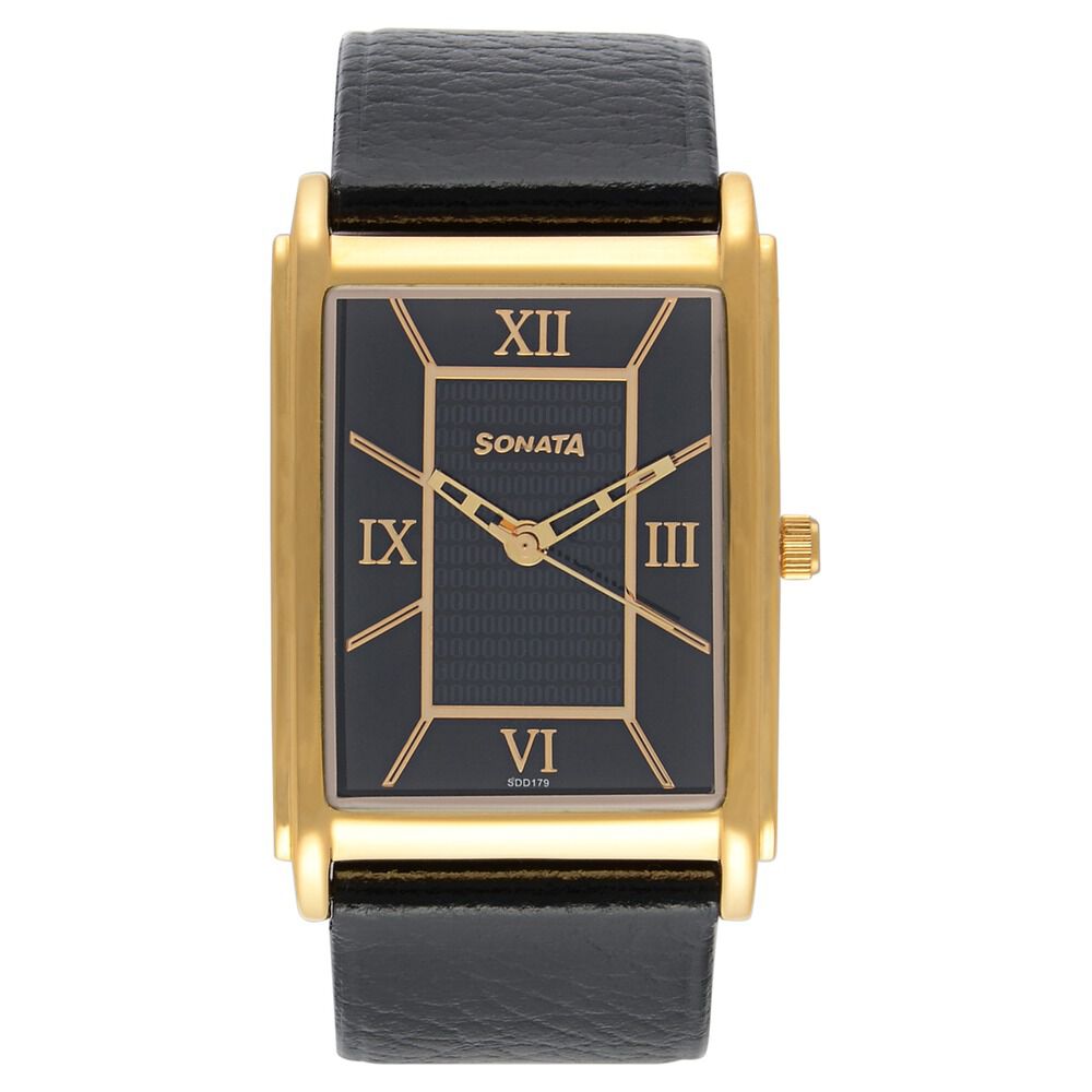 Sonata square black hotsell watch