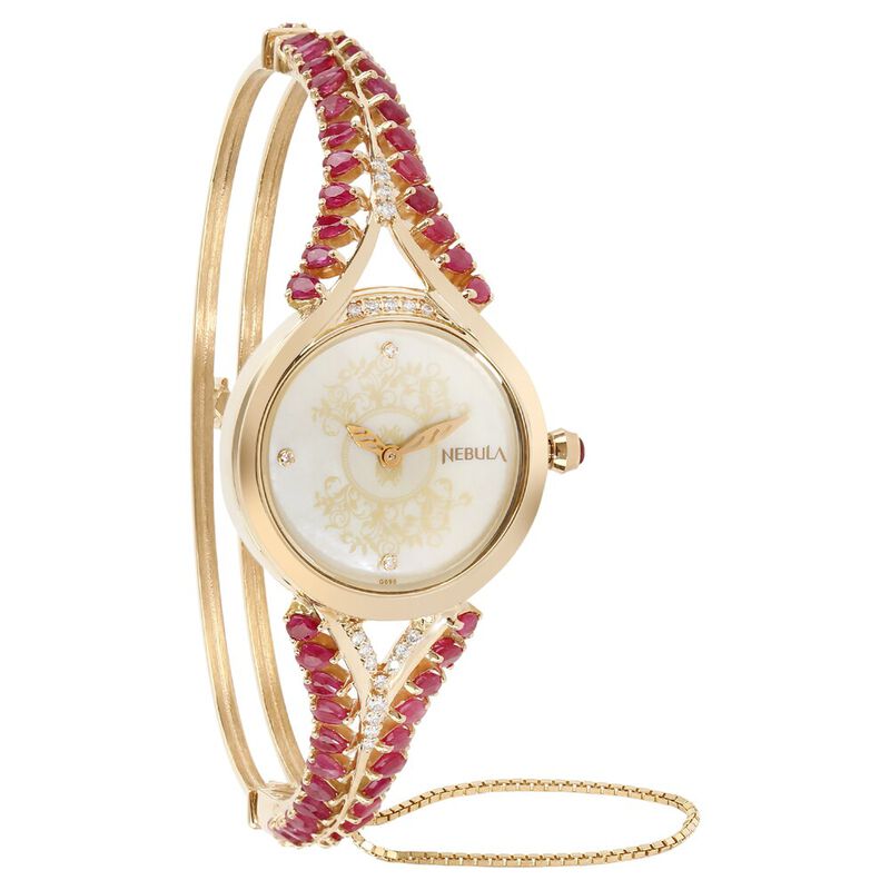 Titan Nebula Quartz Analog 18 Karat Solid Gold Watch for Women - image number 1