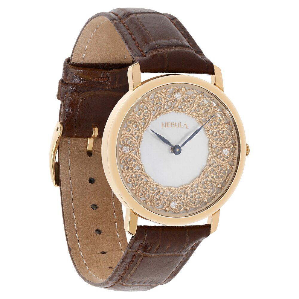 Buy Online Titan Nebula Filigree Quartz Analog 18 Karat Solid Gold