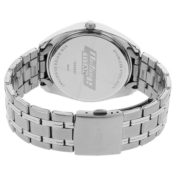 Titan Quartz Analog with Date Black Dial Stainless Steel Strap Watch for Men - image number 3