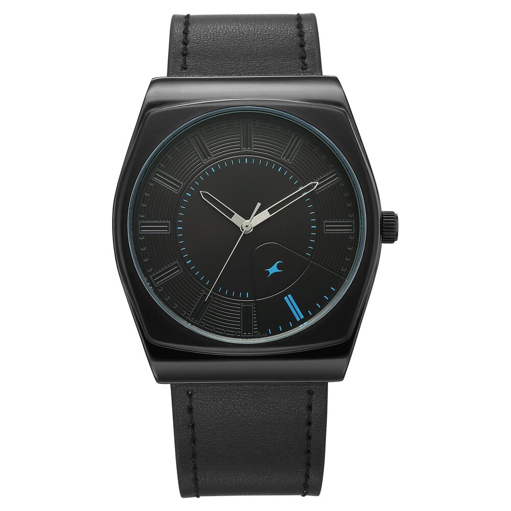 Fastrack Stunners Quartz Analog Black Dial Black Leather Strap Watch For Guys-picture-29
