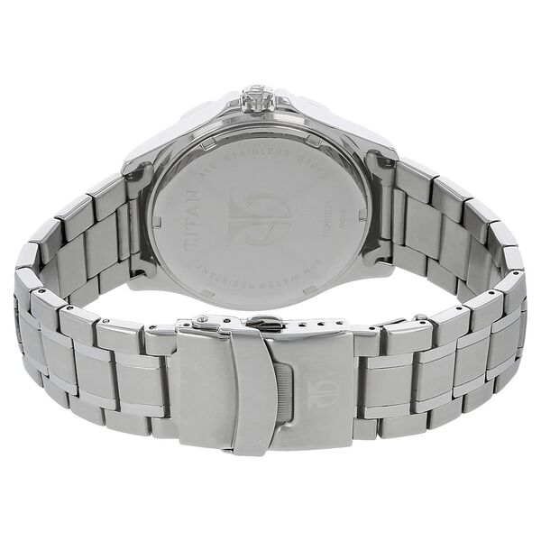 Titan Quartz Analog Black Dial Stainless Steel Strap Watch for Men - image number 3