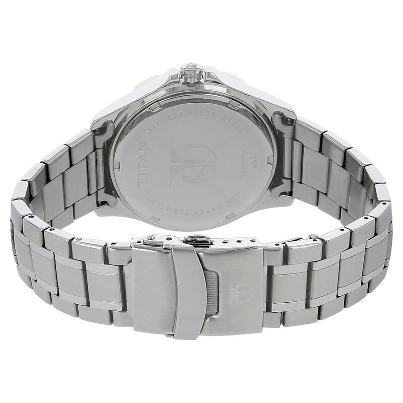 Titan Quartz Analog Black Dial Stainless Steel Strap Watch for Men - image number 3