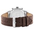 Tommy Hilfiger Multifunction Silver Round Dial Brown Leather Strap Watch For Men - image number 2
