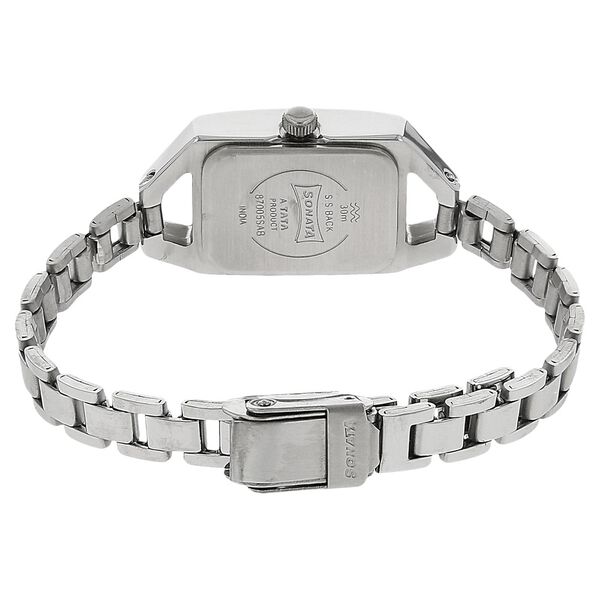 Sonata Quartz Analog Black Dial Stainless Steel Strap Watch for Women - image number 3