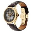 Titan Nebula Art Deco 18k Gold Skeleton Automatic Swiss calibre Leather Strap Watch for Men - image number 3
