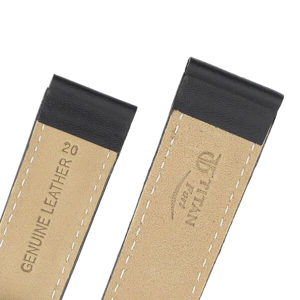 20 mm Black Genuine Leather Straps for Men - image number 4