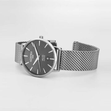 Roamer Valais Gents Interchangable Box Set Quartz Analog with Date Grey Dial Grey Leather Strap Watch For Men