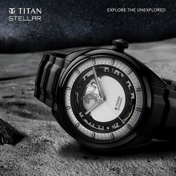 Titan Caelum Multilayered Sun-Moon Dial in Ivory White - Stellar Edition