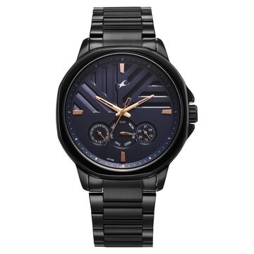 Fastrack Fleek Quartz Multifunction Blue Dial Stainless Steel Strap Watch for Guys