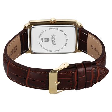 Sonata Festive Quartz Analog Green Dial Leather Strap Watch For Men