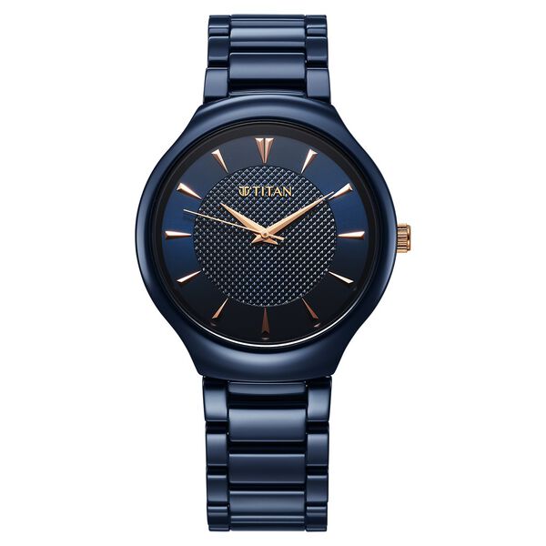 Titan Regalia Ceramics Quartz Analog Blue Dial Blue Color Ceramic Strap Watch For Men - image number 0