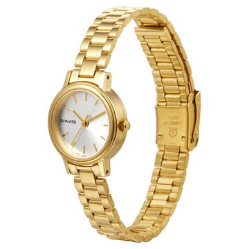 Sonata Essentials White Dial Women Watch With Stainless Steel Strap