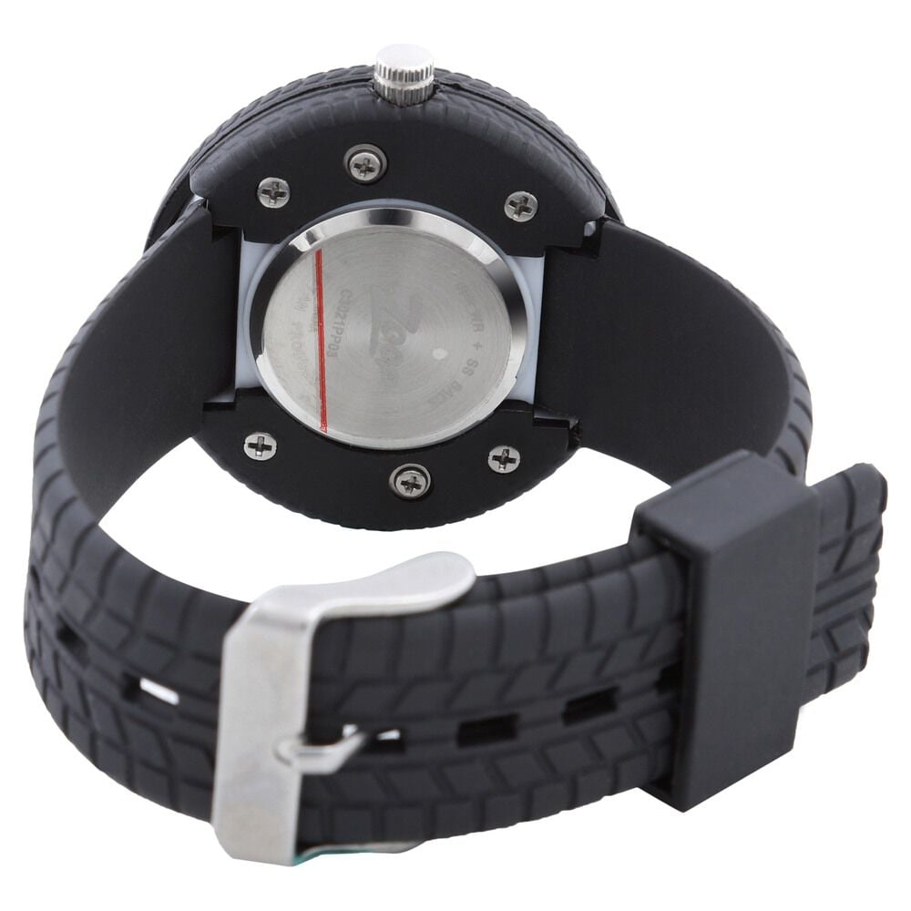 Buy Online Zoop Analog Tyre Watch with White Dial & Black Strap