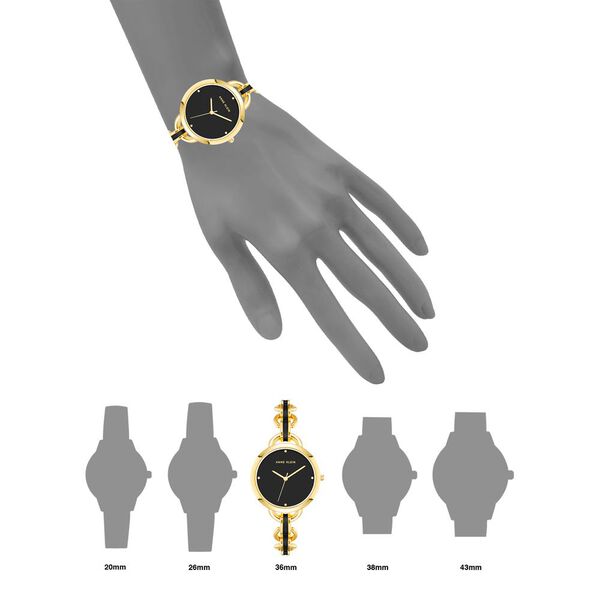 Anne Klein Quartz Analog Black Dial Black Metal Strap Watch For Women - image number 3