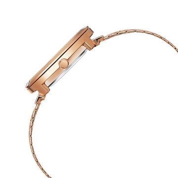 Fastrack Vyb Flare Quartz Analog Rose Gold Dial Metal Strap Watch for Girls