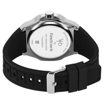 Vyb Rebel By Fastrack Quartz Analog Black Dial Black Silicone Strap Watch For Guys