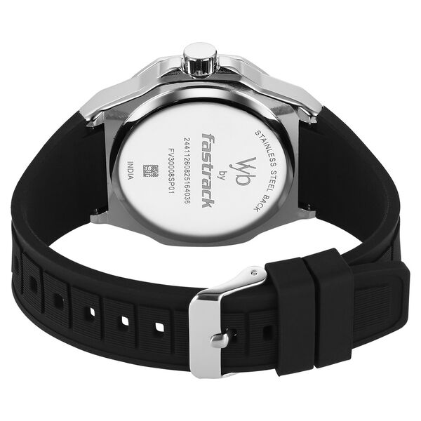 Vyb Rebel By Fastrack Quartz Analog Black Dial Black Silicone Strap Watch For Guys - image number 6