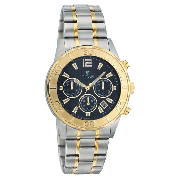 Titan Quartz Chronograph Black Dial Watch for Men - image number 0