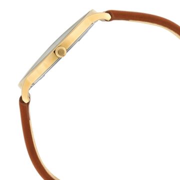 Titan Nebula Lustre 18k Gold Analog Leather Strap Watch for Men