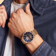 Titan Mechanical Slimline Blue Dial Rose Golden Mesh Strap watch for Men - image number 7