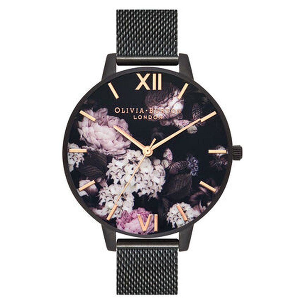 Olivia burton black strap watch on sale