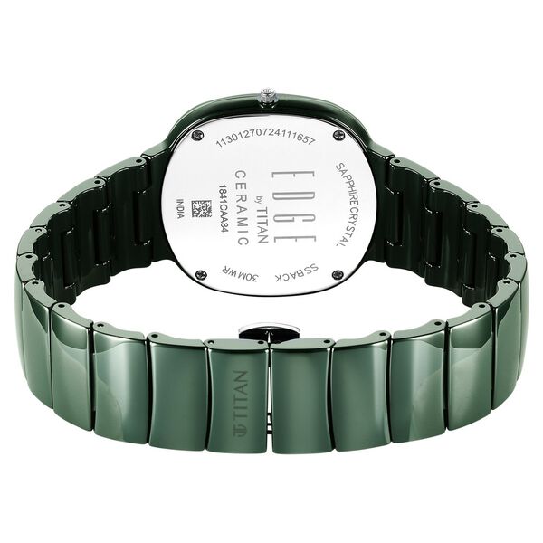 Titan Squircle Camo Quartz Analog Green Dial Ceramic Strap Watch For Unisex - image number 4